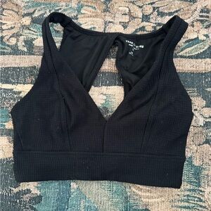 Year of Ours Deep V Black Sports Bra
